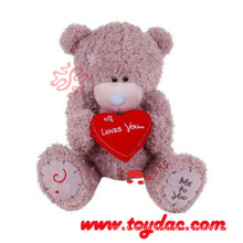 Plush Red Coração Valentine Bear Toy